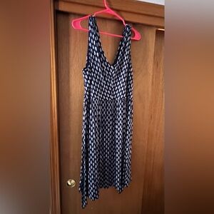 LOFT Navy Blue Print Sleeveless Dress size XL